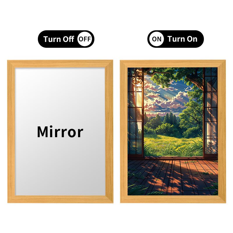 wood USB LED mirror photo frame 1
