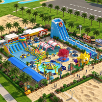 Parc aquatique mobile gonflable géant LILYTOYS, parc aquatique terrestre, grand parc aquatique à éclaboussures