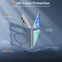 Étui magnétique pliable mat VAWI B525 pour iPhone Duo Fold, anti-traces de doigts, nano-oxydation, fin, antichoc, protection