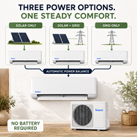 Climatiseur hybride mural à double alimentation solaire 12000 BTU, kit complet, refroidissement uniquement, prêt pour batterie 48V, usage domestique