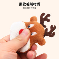 Mainan Kucing Natal Catnip, Boneka Interaktif untuk Digigit, Paket Hemat Mainan Kucing