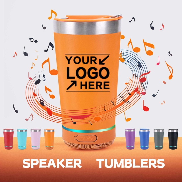 Wholesale Speaker Tumbler Bulk BT Blue Tooth Cup With Speaker 16OZ 20OZ 40OZ Water Bottle with Customization OEM ODM