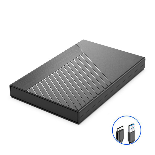 Aluminum 2.5 SATA USB 3.0 Adapter HDD Enclosure with Type-C 3.1 Case for External Storage