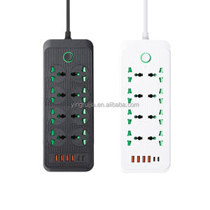 للبيع بالجملة من المصنع شريط طاقة عالمي 8 منافذ مع 4 منافذ USB و 2 من نوع C 5 فولت 3.4 أ منفذ ، مقبس طاقة بسلك تمديد متعدد المكونات - Product Image 1