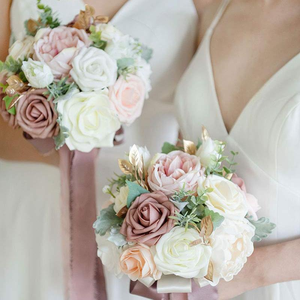 Nuevo Diseño Profesional de <span class=keywords><strong>Ramo</strong></span> de Novia Artificial, Compre Ramos de Novia para Damas de Honor, Ramos de Flores Artificiales para Boda - Product Image 4