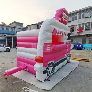 Nhà Máy Giá Rẻ Ice Cream Đứng Gian Hàng Nhỏ Inflatable Xe Nhảy Bouncer Màu Hồng Comercial Lâu Đài Máy Kéo Thư Bị Trả Lại Nhà Đồ Chơi Cho Trẻ Em