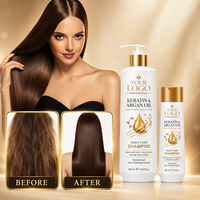 Perawatan Rambut Keratin Brasil Kelas Salon dengan Minyak Argan Kolagen, Sampo dan Kondisioner Pelurus Rambut Keratin