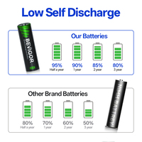 Pilas Recargables NiMH 1.2V AA AAA de Marca Personalizada con Logotipo, Reutilizables, con Puerto de Carga USB Tipo-C para Juguetes