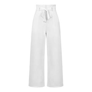 Pantalons droits de bureau pour femmes, à taille haute, à nouer devant, à devant plat, respirants, avec poches, vente chaude, fabricants de vêtements - Product Image 4