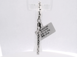 Bracelet de poignet en platine Pt950 blanc miroir, lourd, avec maillons polis uniformes, pour banquet, unisexe, bijou de luxe - Product Image 1