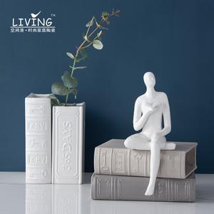 Jarrón de cerámica con forma de libro moderno, jarrón con adornos para decoración del hogar, jarrones nórdicos para decoración del hogar - Product Image 1