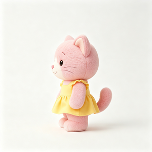 Peluche <span class=keywords><strong>chaton</strong></span> douce et moelleuse avec robe jaune sans manches, joli cadeau pour enfants, peluche chat kawaii - Product Image 4