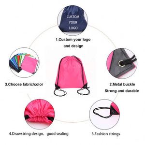 Mochila con Logotipo Personalizado, Colorida, de Poliéster 210D, con Cordón, para Gimnasio, Deporte, Reciclable, con Cuerdas - Product Image 1