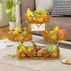 Table Basse de Salon de Luxe Haut de Gamme, Support de Rangement, Assiette de <span class=keywords><strong>Fruits</strong></span> <span class=keywords><strong>à</strong></span> Plusieurs Niveaux, Panier <span class=keywords><strong>à</strong></span> <span class=keywords><strong>Fruits</strong></span> Domestique pour Rangement des Aliments Secs - Product Image 2