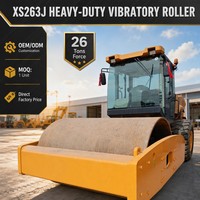Rouleau vibratoire à tambour unique XS263J d'occasion, 26 tonnes, 162 kW, compacteur de sol robuste, rouleau compresseur pour projets miniers