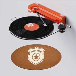 Tapis de platine rond personnalisé avec logo imprimé, en feutre de laine, pour platine DJ, tapis de platine pour disque vinyle - Product Image 5