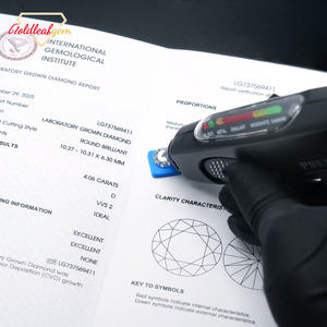 Diamante de Laboratorio Certificado IGI Goldleaf, Corte Brillante Redondo, 0.3CT 0.5CT 1CT 2CT 3CT D VVS VS HPHT CVD, Diamante Cultivado en Laboratorio - Product Image 2