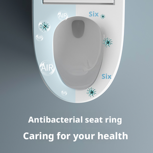 Moderne Intelligente Smart-Toilette mit beheiztem Sitz, Warmlufttrocknung, S-Trap-Abfluss, quadratischer Schüssel und Fernbedienung - Product Image 4
