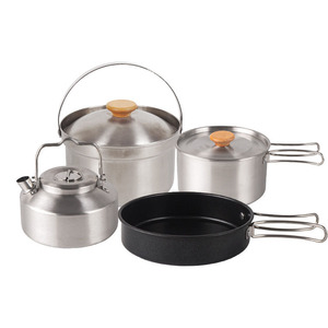 <span class=keywords><strong>Set</strong></span> di pentole da campeggio ultraleggere con bollitore e utensili per arrosto per avventure all'aria aperta e campeggi - Product Image 2