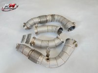 Collecteur d'échappement thermique en acier inoxydable KM Performance pour BMW M5 G90 G99 S68 4.4TT V8 – Amélioration du système d'échappement à flux libre
