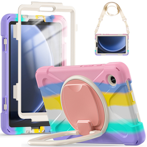 Custodia Girevole a 360 Gradi <span class=keywords><strong>per</strong></span> <span class=keywords><strong>Tablet</strong></span> <span class=keywords><strong>Samsung</strong></span> Galaxy Tab A9 Sm-x110 X115 8.7 Pollici, Robusta in Silicone Antiurto con Maniglia - Product Image 2