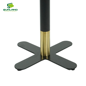 Socle de table moderne en métal, piétement croisé, finition noir et or, <span class=keywords><strong>pieds</strong></span> réglables, durable, facile à nettoyer, écologique, table de restaurant d'intérieur - Product Image 6