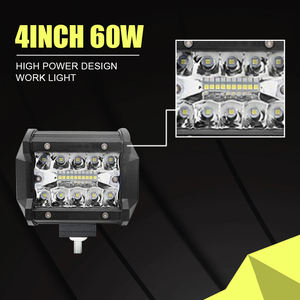 Projecteur et barre lumineuse LED 60W 4 pouces 6000K-6500K 6000 Lumens 12V pour camions/véhicules tout-terrain - Ajustement universel - Product Image 2