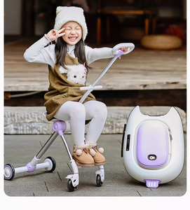 JX Kids Ride Sac de voyage Bagages à main Valise Poussette avec roulette Spinner pour bébé en matériau PC - Product Image 5