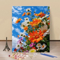 Peinture à l'huile numérique moderne de haute qualité, peinture acrylique DIY à faire soi-même, paysage floral sur toile, taille personnalisable, décompression