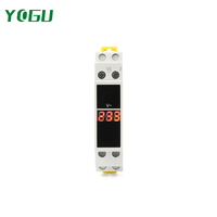 YOGU Rail 3 Phase Voltage Meter LED Digital AC Mini Modular Indicator (0.1% + 1) Akurasi 1000V Maks