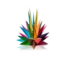 Statue d'extérieur moderne en fibre de verre YUWEI, motif animal abstrait en forme de diamant, couleur personnalisée, emballage en bois pour décoration publique