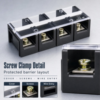 Bloc de bornes à double rangée de haute qualité WBO série TB 15A 600V avec couvercle transparent TB-2504/TB-2506, connecteur de fils à vis fixe