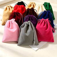 Pochette en velours multi-tailles avec cordon de serrage, sac en daim personnalisé avec logo imprimé, sac cosmétique, sac à bijoux, accessoires pour boucles d'oreilles et colliers, vente en gros