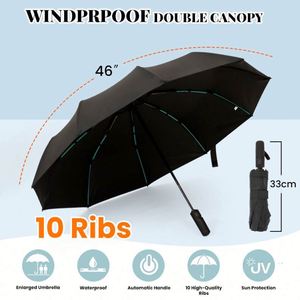 Custom Automatic Folding Wholesale High Quality Windproof <b>Large</b> <b>Umbrella</b> with Solar Lights - Product Image 3