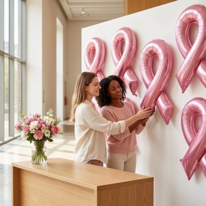 Ballons en feuille d'aluminium rose de 42 pouces pour la sensibilisation au <span class=keywords><strong>cancer</strong></span> du <span class=keywords><strong>sein</strong></span>, décoration de fête pour la Moisson de la Conscience du <span class=keywords><strong>Cancer</strong></span> du <span class=keywords><strong>Sein</strong></span> - Product Image 4