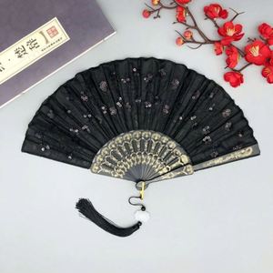 Personalized Black <b>Large</b> Wooden Folding Hand <b>Fan</b> Custom Printed Bamboo for Business Gifts Home Decoration New Year Festivities - Product Image 5