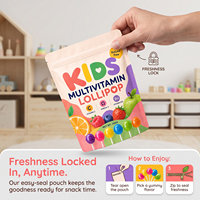 Sucettes multivitaminées OLLI pour enfants sans sucre, vitamine C, oméga 3, B12, soutien immunitaire, développement cérébral, santé dentaire, 300g