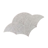 Mosaïque en marbre blanc de Carrare, motif radial en forme d'éventail, pierre naturelle, mosaïque polie pour salle de bain, douche, mur, entrée, sol