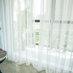 52*84 <span class=keywords><strong>inch</strong></span> Kích thước màu sắc rắn Linen nhìn Polyester Sheer Voile vải rèm cửa - Product Image 6