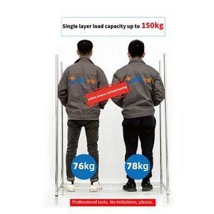 Étagère en fil d'acier chromé à <span class=keywords><strong>5</strong></span> niveaux avec roues, étagères réglables robustes pour le rangement <span class=keywords><strong>commercial</strong></span> et de cuisine - Product Image 6