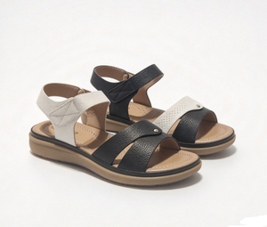 Sandalias de Mujer con Tira en T, Cierre de Hebilla en el Tobillo, Punta Abierta, Transpirables, Suela Plana de Goma, Zapatos de Verano - Product Image 1