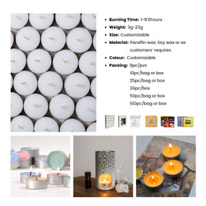 Kleine Paraffin wachs Tee licht Gebets kerzen Lange Verbrennung für rauchfreie Inneneinrichtung für Weihnachts feiern Kirche Diwali - Product Image 4