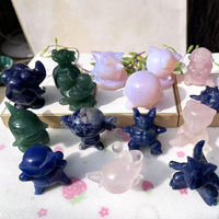 Offres Spéciales : Sculptures Blastoise en Aventurine Bleue Naturelle, Pierres de Guérison, Sculpture de Dessin Animé Pokémon Évolution pour Artisanat DIY et Cadeaux