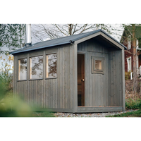 Sauna eléctrica moderna para exteriores con cedro rojo canadiense y cicuta de madera maciza, sauna de vapor húmedo romántica de tamaño de Villa cuadrada grande