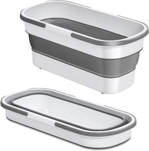 Seau de gros pliable à grande capacité avec doubles poignées, peu encombrant, pour le stockage d'eau et le rangement des balais - Product Image 1