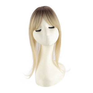 Perruques synthétiques en gros <span class=keywords><strong>avec</strong></span> frange pour femmes, base mono en soie, postiche <span class=keywords><strong>avec</strong></span> clip pour cheveux fins - Product Image 6