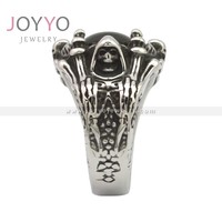 Lot de 3 bagues pour hommes en acier inoxydable plaqué argent, style punk gothique vampire, avec crâne de motard et œil de démon, bijoux