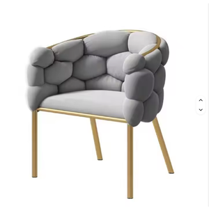 Silla de Maquillaje Estilo Crema de Lujo Ligero, Taburete Sencillo para Tocador con Respaldo, Silla de Comedor Popular en Instagram para Dormitorio de Niñas - Product Image 1