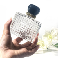 Vente en gros de flacons de parfum en verre transparents vides, atomiseurs, flacons vaporisateurs rectangulaires de 100 ml, flacons de parfum de luxe