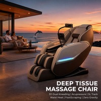 Kursi Pijat Jaringan Dalam 3D Dual Kneading Akupresur SL Track Pemanas Pinggang Pengikis Kaki Zero Gravity Peregangan Kaki